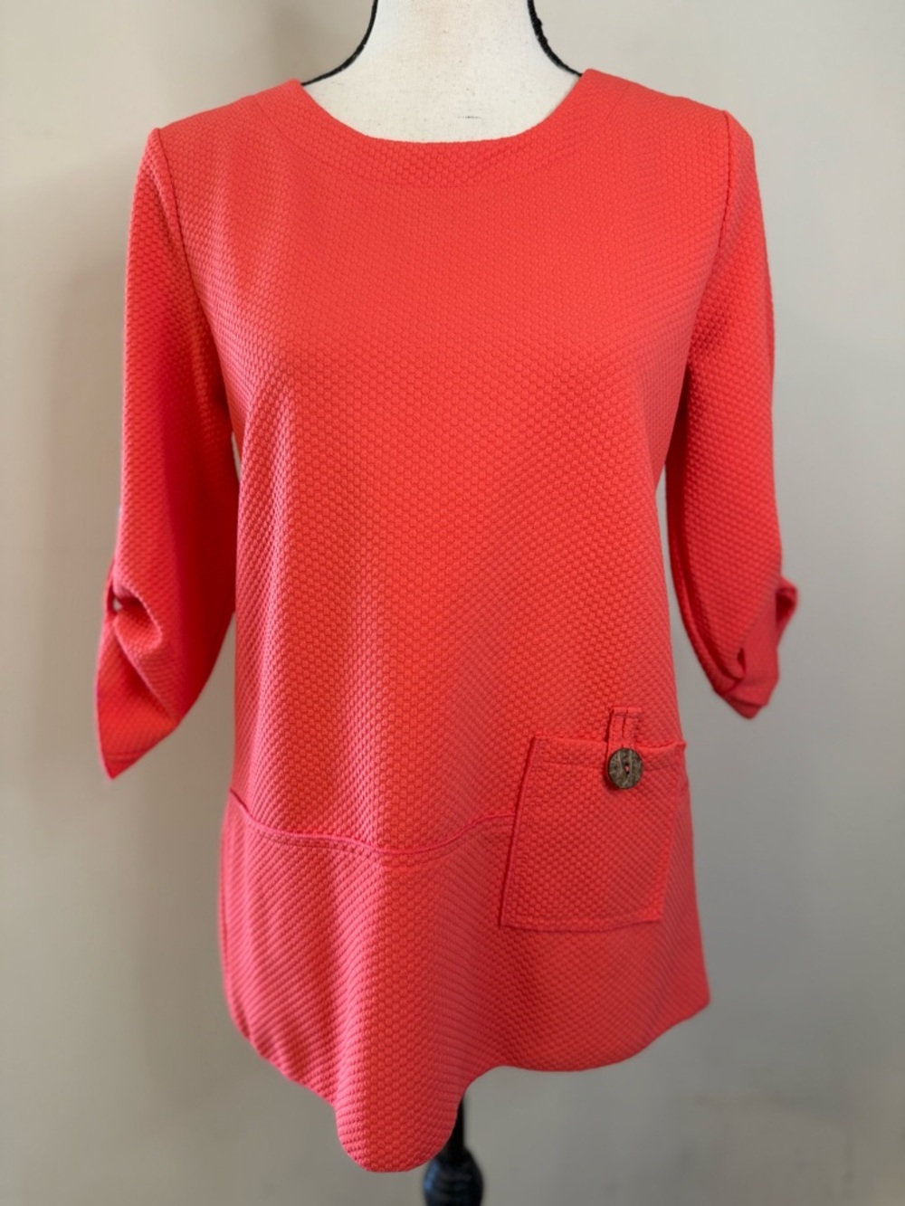 Kaktus boho dark orange tunic top front pocket SZ SM